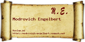 Modrovich Engelbert névjegykártya